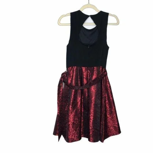 Eliza J Black Red Sleeveless Midi Dress Size 8 - Picture 4 of 4